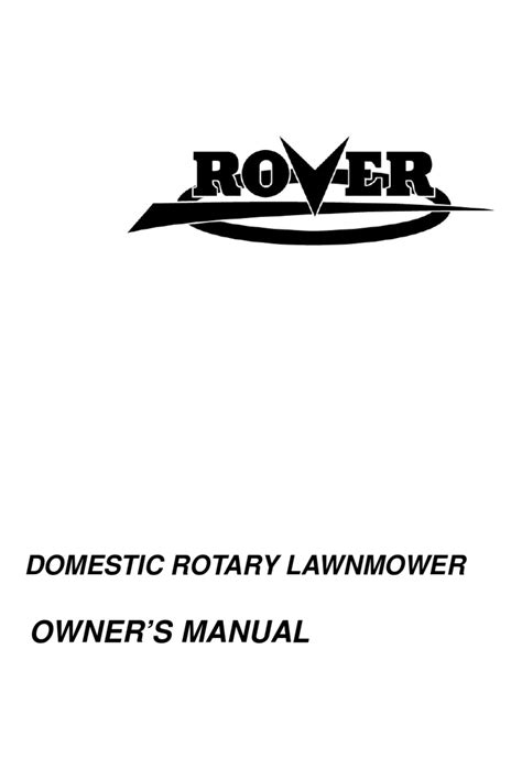Rover Domestic Rotary Lawnmower Manual pdf